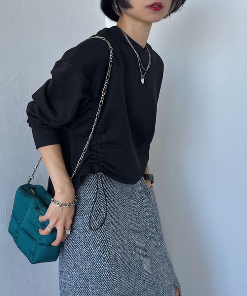 PAGEBOY（ページボーイ）の「ドロスト裏毛プルオーバー（スウェット・レディース・ブラウン/ブラック/オフホワイト/オートミール・FREE）」の13枚目の写真