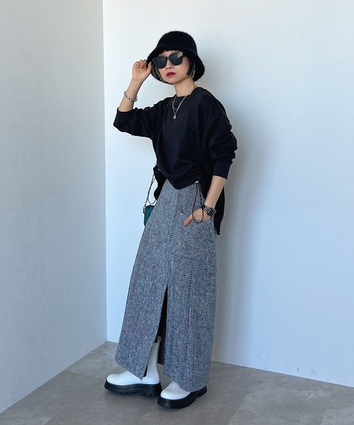 PAGEBOY（ページボーイ）の「ドロスト裏毛プルオーバー（スウェット・レディース・ブラウン/ブラック/オフホワイト/オートミール・FREE）」の7枚目の写真