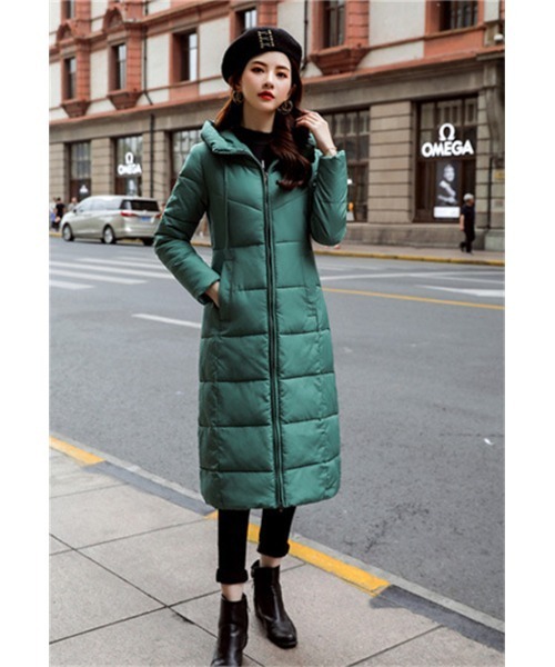 おしゃれスタ（オシャレスタ）の「きれいめシンプルハイネック中綿コート（ダウンジャケット/コート・レディース・ワイン/ブラック/カーキ/グレー/イエロー/グリーン/レッド/ホワイト・M/L/XL/XXL）」の5枚目の写真