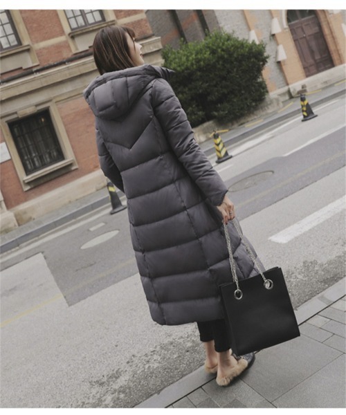 おしゃれスタ（オシャレスタ）の「きれいめシンプルハイネック中綿コート（ダウンジャケット/コート・レディース・ワイン/ブラック/カーキ/グレー/イエロー/グリーン/レッド/ホワイト・M/L/XL/XXL）」の14枚目の写真