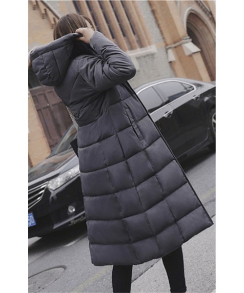 おしゃれスタ（オシャレスタ）の「きれいめシンプルハイネック中綿コート（ダウンジャケット/コート・レディース・ワイン/ブラック/カーキ/グレー/イエロー/グリーン/レッド/ホワイト・M/L/XL/XXL）」の15枚目の写真