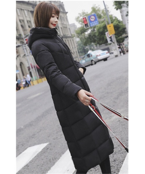 おしゃれスタ（オシャレスタ）の「きれいめシンプルハイネック中綿コート（ダウンジャケット/コート・レディース・ワイン/ブラック/カーキ/グレー/イエロー/グリーン/レッド/ホワイト・M/L/XL/XXL）」の19枚目の写真