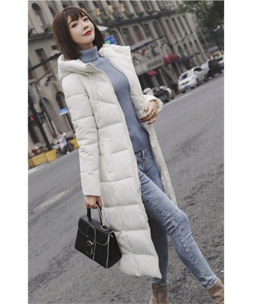 おしゃれスタ（オシャレスタ）の「きれいめシンプルハイネック中綿コート（ダウンジャケット/コート・レディース・ワイン/ブラック/カーキ/グレー/イエロー/グリーン/レッド/ホワイト・M/L/XL/XXL）」の12枚目の写真