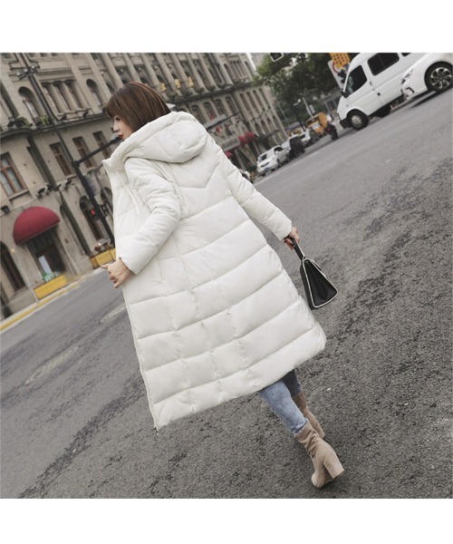 おしゃれスタ（オシャレスタ）の「きれいめシンプルハイネック中綿コート（ダウンジャケット/コート・レディース・ワイン/ブラック/カーキ/グレー/イエロー/グリーン/レッド/ホワイト・M/L/XL/XXL）」の13枚目の写真