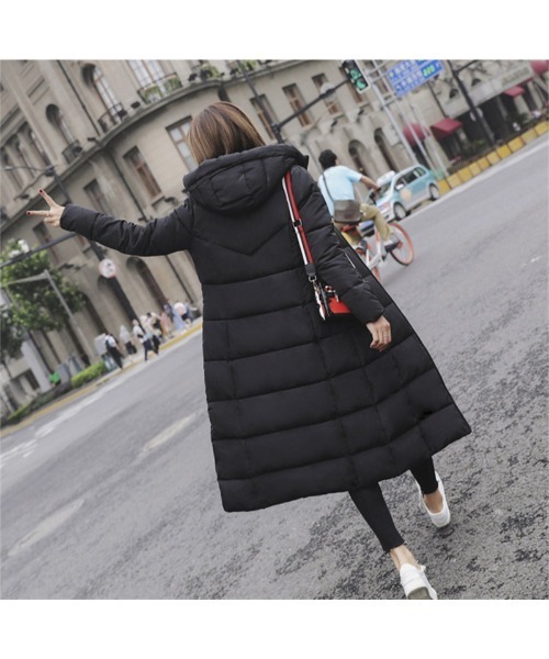 おしゃれスタ（オシャレスタ）の「きれいめシンプルハイネック中綿コート（ダウンジャケット/コート・レディース・ワイン/ブラック/カーキ/グレー/イエロー/グリーン/レッド/ホワイト・M/L/XL/XXL）」の17枚目の写真