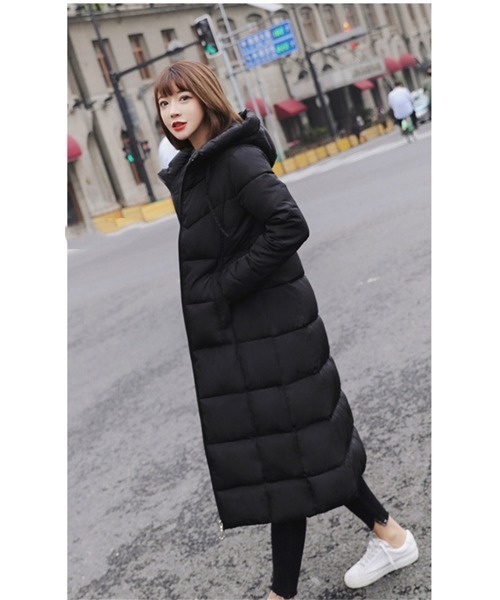 おしゃれスタ（オシャレスタ）の「きれいめシンプルハイネック中綿コート（ダウンジャケット/コート・レディース・ワイン/ブラック/カーキ/グレー/イエロー/グリーン/レッド/ホワイト・M/L/XL/XXL）」の18枚目の写真