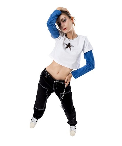 RUNNING HIGH★STAR SEE THROUGH POINT LONG SLEEVE LAYERED TEE runningHIGH（ランニングハイ）の「【RUNNING HIGH 】スター