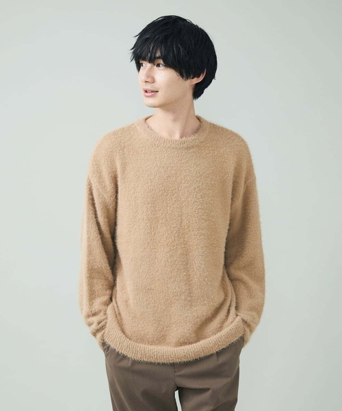 a.v.v（アーヴェヴェ）の「シャギーワイドニット（ニット/セーター・メンズ・オレンジ/ブラウン/ベージュ・44/48/46/50）」の6枚目の写真