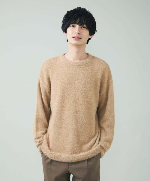 a.v.v（アーヴェヴェ）の「シャギーワイドニット（ニット/セーター・メンズ・オレンジ/ブラウン/ベージュ・44/48/46/50）」の7枚目の写真