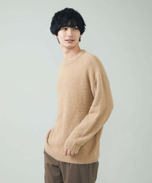 a.v.v（アーヴェヴェ）の「シャギーワイドニット（ニット/セーター・メンズ・オレンジ/ブラウン/ベージュ・44/48/46/50）」の8枚目の写真