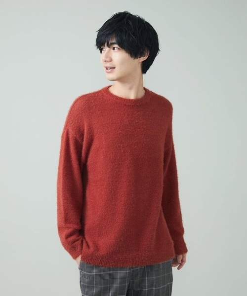 a.v.v（アーヴェヴェ）の「シャギーワイドニット（ニット/セーター・メンズ・オレンジ/ブラウン/ベージュ・44/48/46/50）」の10枚目の写真