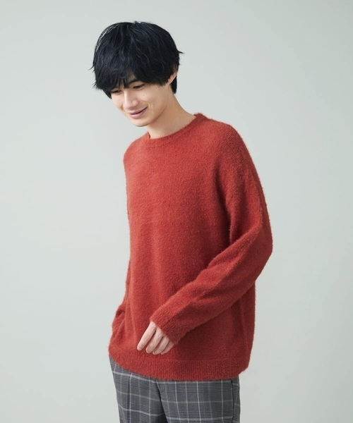 a.v.v（アーヴェヴェ）の「シャギーワイドニット（ニット/セーター・メンズ・オレンジ/ブラウン/ベージュ・44/48/46/50）」の11枚目の写真