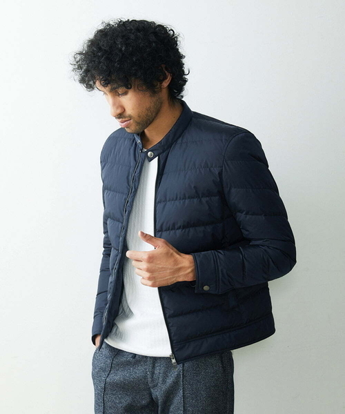 MICHEL KLEIN HOMME   （ミッシェルクランオム）の「パディングライダースブルゾン（ライダースジャケット・メンズ・ネイビー/グレー・MEDIUM/LARGE/X-LARGE）」の3枚目の写真