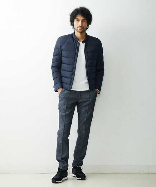 MICHEL KLEIN HOMME   （ミッシェルクランオム）の「パディングライダースブルゾン（ライダースジャケット・メンズ・ネイビー/グレー・MEDIUM/LARGE/X-LARGE）」の5枚目の写真