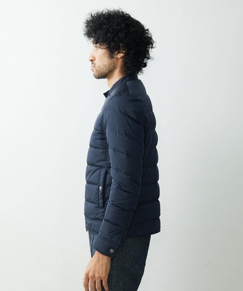 MICHEL KLEIN HOMME   （ミッシェルクランオム）の「パディングライダースブルゾン（ライダースジャケット・メンズ・ネイビー/グレー・MEDIUM/LARGE/X-LARGE）」の6枚目の写真