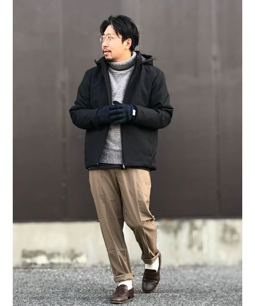 Right-on(ライトオン)の「ウールテックノンキルト中綿ジャケット(ブルゾン・メンズ・ブラック/ブラック×グレー・XL/L/M)」の16枚目の写真