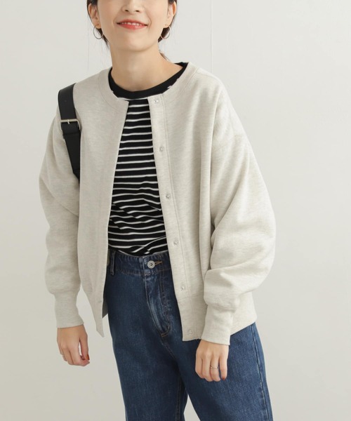 URBAN RESEARCH DOORS（アーバンリサーチドアーズ）の「裏起毛スウェットカーディガン（カーディガン/ボレロ・レディース・チャコールグレー/モカ/グレー・MEDIUM）」の4枚目の写真