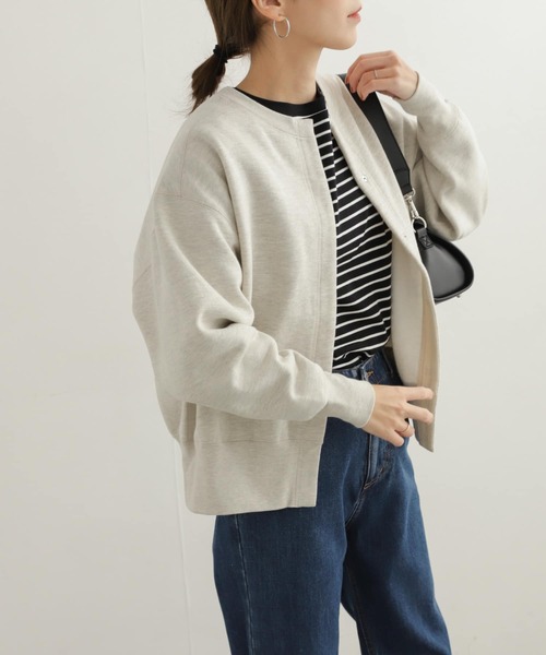 URBAN RESEARCH DOORS（アーバンリサーチドアーズ）の「裏起毛スウェットカーディガン（カーディガン/ボレロ・レディース・チャコールグレー/モカ/グレー・MEDIUM）」の8枚目の写真