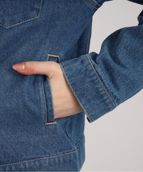 DRESKIP（ドレスキップ）の「◆【レディな着回しのマスト！】ノーカラーGジャン（デニムジャケット・レディース・ライトブルー/ライトグレー/ネイビー・02/03/04）」の5枚目の写真