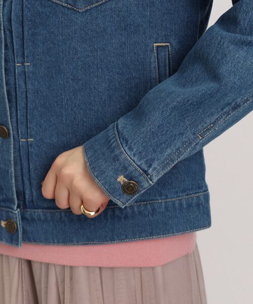 DRESKIP（ドレスキップ）の「◆【レディな着回しのマスト！】ノーカラーGジャン（デニムジャケット・レディース・ライトブルー/ライトグレー/ネイビー・02/03/04）」の6枚目の写真