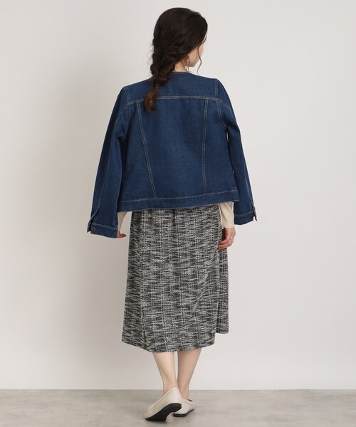 DRESKIP（ドレスキップ）の「◆【レディな着回しのマスト！】ノーカラーGジャン（デニムジャケット・レディース・ライトブルー/ライトグレー/ネイビー・02/03/04）」の18枚目の写真