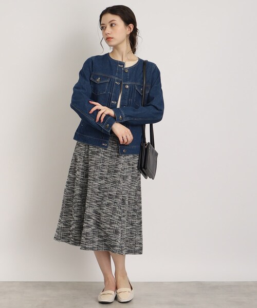 DRESKIP（ドレスキップ）の「◆【レディな着回しのマスト！】ノーカラーGジャン（デニムジャケット・レディース・ライトブルー/ライトグレー/ネイビー・02/03/04）」の19枚目の写真