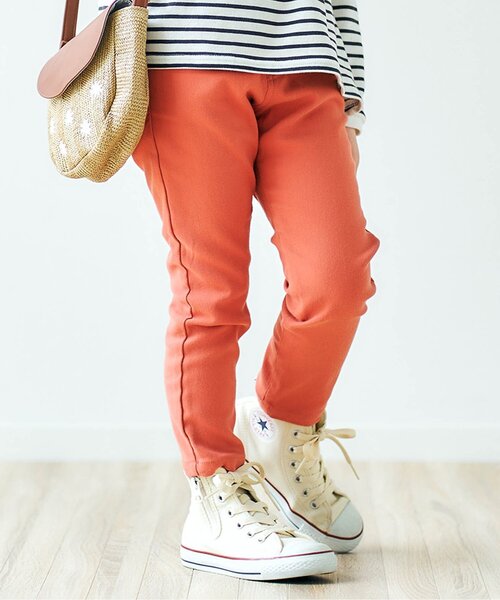 apres les cours（アプレレクール）の「カラフルツイル/7days Style pants_10分丈（その他パンツ・キッズ・ラベンダー/ブルー/ブラック/レッド/カーキ・90/100/110/120/130/80/140）」の5枚目の写真