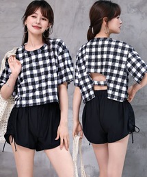 TeddyShop（テディショップ）の「【UVカット率  99.9%以上 UPF50+ 大きいサイズ有】水着 レディース 体型カバー ラッシュガード ビキニ 4点セット【WEB限定】（水着）」