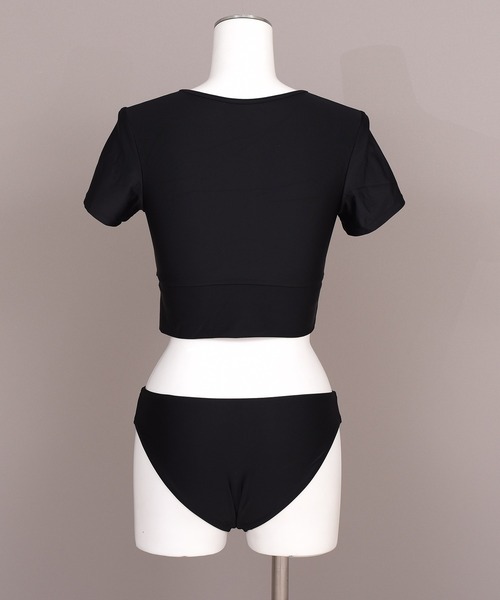 TeddyShop(テディショップ)の「【紫外線遮蔽率 99.9%以上/UPF50+/大きいサイズ有】水着 レディース 体型カバー ラッシュガード ビキニ 4点セット【WEB限定】(水着・レディース・ブラウン/ブラック系その他/ブラウン系その他/ブラック/ブラック×グリーン/グリーン/テラコッタ/チェック/ハウンドトゥース/ブラック系その他2/ブラック系その他3・LL/L/S/M/3L/4L)」の17枚目の写真