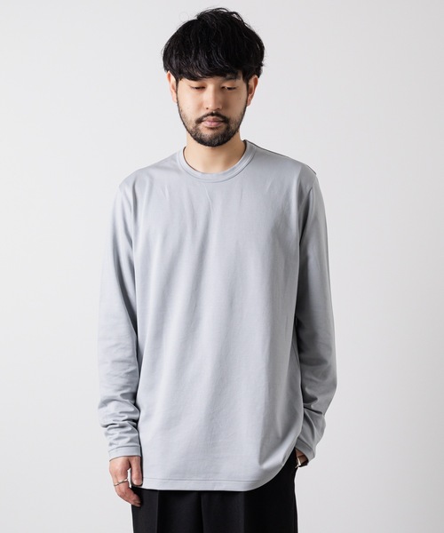 ATTACHMENT（アタッチメント）の「コットン  ダブルフェイス  L/S TEE  /  COTTON DOUBLE FACE L/S TEE（Tシャツ/カットソー・メンズ・ライトブルー/ダークグレー/ホワイト/ブラック・1/3/2）」の4枚目の写真