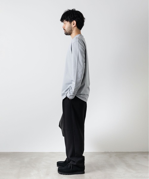 ATTACHMENT（アタッチメント）の「コットン  ダブルフェイス  L/S TEE  /  COTTON DOUBLE FACE L/S TEE（Tシャツ/カットソー・メンズ・ライトブルー/ダークグレー/ホワイト/ブラック・1/3/2）」の14枚目の写真