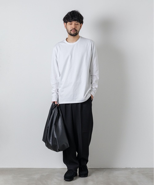 ATTACHMENT（アタッチメント）の「コットン  ダブルフェイス  L/S TEE  /  COTTON DOUBLE FACE L/S TEE（Tシャツ/カットソー・メンズ・ライトブルー/ダークグレー/ホワイト/ブラック・1/3/2）」の7枚目の写真