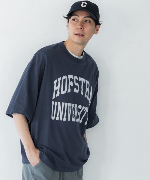 coca(coca)(コカ)の「メンズカレッジプリント半袖Tシャツ(Tシャツ/カットソー・メンズ・ブラック/ネイビー/ホワイト・M/L/XL)」の3枚目の写真