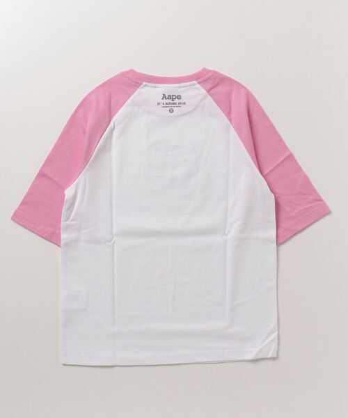 AAPE BY A BATHING APE(エーエイプバイアベイシングエイプ)の「AAPE THREE-QUARTER SLEEVE TEE(Tシャツ/カットソー・レディース・ホワイト/ネイビー・XX-SMALL/X-SMALL)」の12枚目の写真
