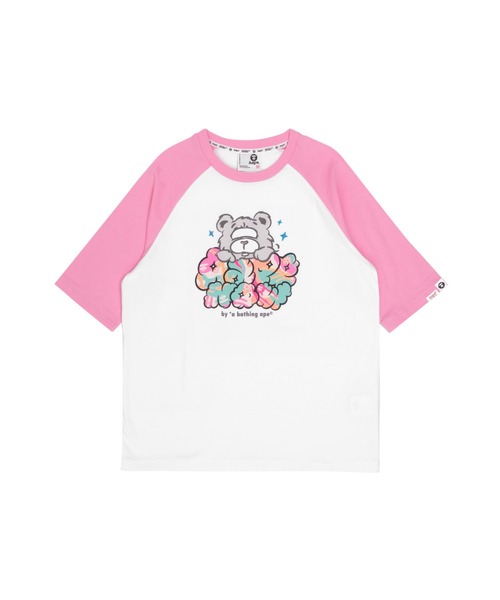 AAPE BY A BATHING APE(エーエイプバイアベイシングエイプ)の「AAPE THREE-QUARTER SLEEVE TEE(Tシャツ/カットソー・レディース・ホワイト/ネイビー・XX-SMALL/X-SMALL)」の1枚目の写真