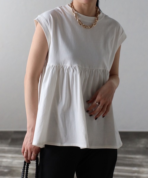 ap retro（アプレトロ）の「コットン100% 切替フレアTシャツ（Tシャツ  