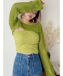 EVRIS | メッシュショートニットトップス(ニット/セーター)