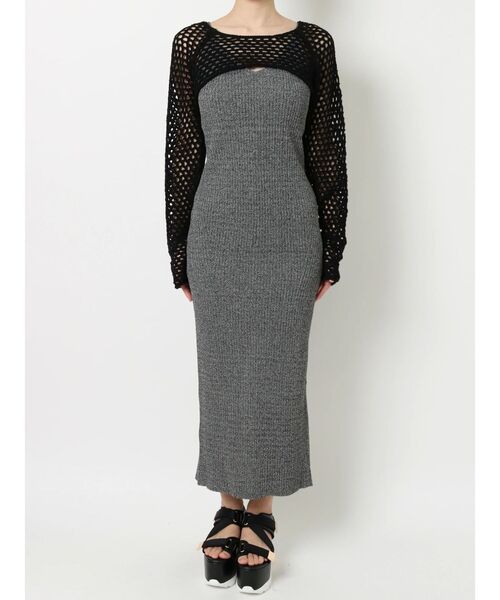 EVRIS(エヴリス)の「メッシュショートニットトップス(ニット/セーター・レディース・ブラック/ブルー/グリーン/アイボリー・FREE)」の17枚目の写真