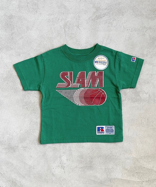 Russell Athletic（ラッセルアスレティック）の「【RUSSELL】プリントTee(100～150cm)（Tシャツ/カットソー・キッズ・チャコール/ラベンダー/マスタード/グリーン/ブラウン/ライトブルー/オフホワイト/杢グレー・100/110/120/130/140/150）」の5枚目の写真