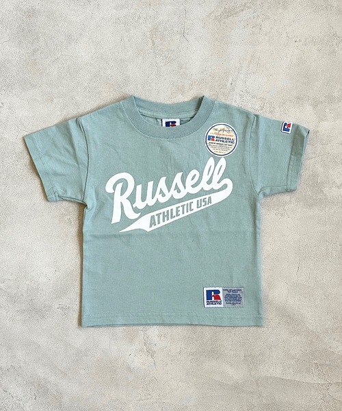 Russell Athletic（ラッセルアスレティック）の「【RUSSELL】プリントTee(100～150cm)（Tシャツ/カットソー・キッズ・チャコール/ラベンダー/マスタード/グリーン/ブラウン/ライトブルー/オフホワイト/杢グレー・100/110/120/130/140/150）」の6枚目の写真