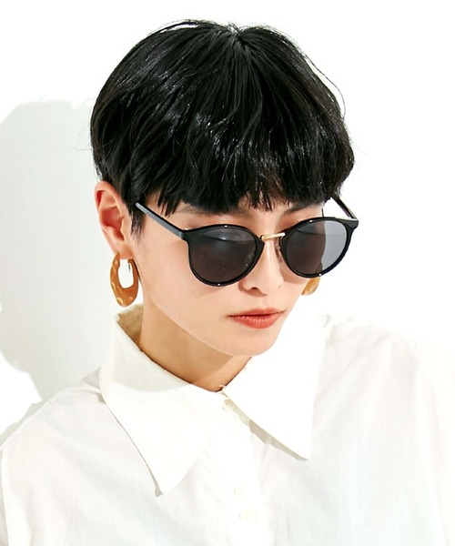 Settimissimo（セッティミッシモ）の「UVカットフロントメタルボストンサングラス（サングラス・レディース・ブラック/ブラウン・FREE）」の2枚目の写真