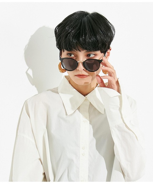 Settimissimo（セッティミッシモ）の「UVカットフロントメタルボストンサングラス（サングラス・レディース・ブラック/ブラウン・FREE）」の3枚目の写真