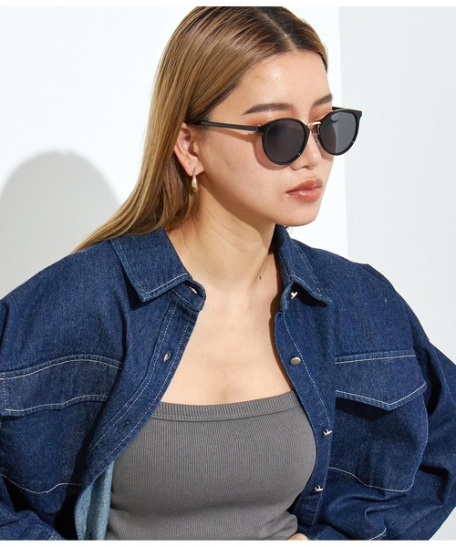 Settimissimo（セッティミッシモ）の「UVカットフロントメタルボストンサングラス（サングラス・レディース・ブラック/ブラウン・FREE）」の5枚目の写真