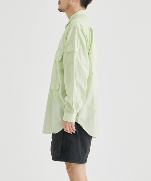 THE NORTH FACE PURPLE LABEL（ザ ノースフェイス パープルレーベル）の「【THE NORTH FACE PURPLE LABEL/ザノースフェイスパープルレーベル】Field L/S Shirt/フィールドL/Sシャツ（シャツ/ブラウス・メンズ・グリーン/ホワイト・2/3）」の13枚目の写真