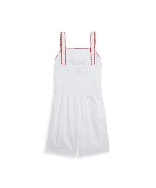 POLO RALPH LAUREN CHILDRENSWEAR（ポロ ラルフ ローレン チルドレンズウェア）の「ストロベリー リネンコットン ロンパース（サロペット/オーバーオール・キッズ・ホワイト・10/16/7）」の4枚目の写真