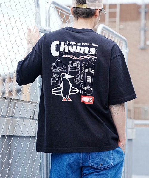CHUMS（チャムス）の「【ムラサキスポーツ別注】CHUMS/チャムス ヘビーウエイト オーバーサイズ バックプリントTシャツ/クルーネック コットンT CH01-2247（Tシャツ/カットソー・メンズ・ベージュ/ホワイト/ブラック・M/S/L/XL）」の3枚目の写真