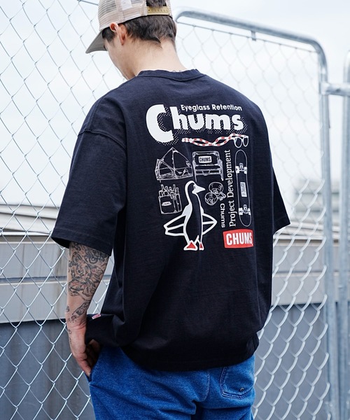 CHUMS（チャムス）の「【ムラサキスポーツ別注】CHUMS/チャムス ヘビーウエイト オーバーサイズ バックプリントTシャツ/クルーネック コットンT CH01-2247（Tシャツ/カットソー・メンズ・ベージュ/ホワイト/ブラック・M/S/L/XL）」の12枚目の写真