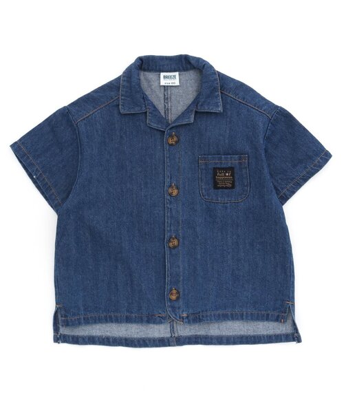 BREEZE(ブリーズ)の「3柄オープンカラーシャツ(シャツ/ブラウス・キッズ・レインボー/キナリ/インディゴブルー・120/110/140/90/130/100/80)」の3枚目の写真