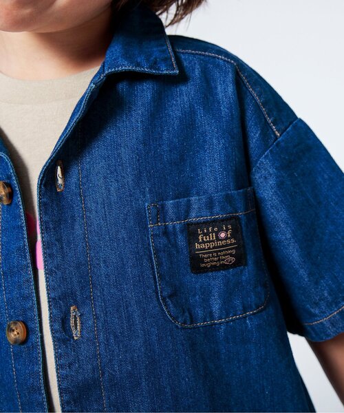 BREEZE(ブリーズ)の「3柄オープンカラーシャツ(シャツ/ブラウス・キッズ・レインボー/キナリ/インディゴブルー・120/110/140/90/130/100/80)」の7枚目の写真