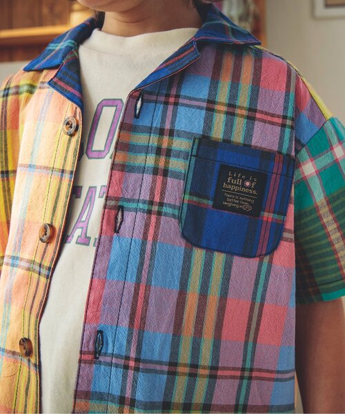 BREEZE(ブリーズ)の「3柄オープンカラーシャツ(シャツ/ブラウス・キッズ・レインボー/キナリ/インディゴブルー・120/110/140/90/130/100/80)」の9枚目の写真